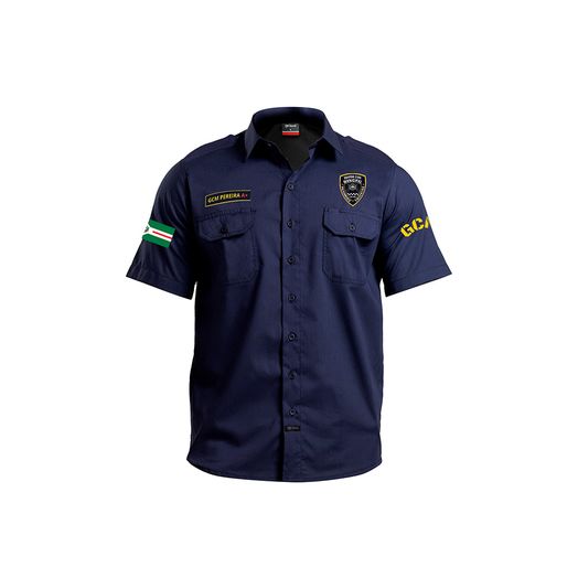 Camisa Social Azul GCM Rio Verde - Frente